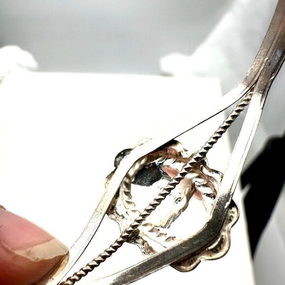 Southwest Womens Cuff Bracelet Sterling Silver Multi Gemstone Petite Size 6" - Picture 5 of 5